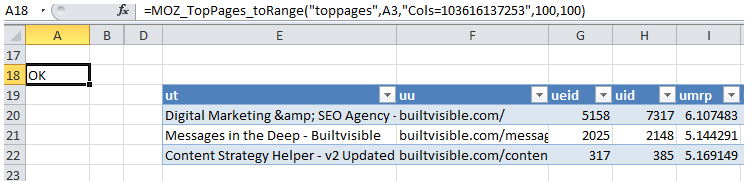 SEOGadget for Excel